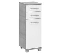 Mueble alto con 2 puertas, 2 cajones y 1 estante, en color gris piedra/blanco, acabado mate