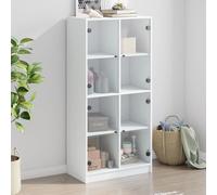 Mueble alto con puertas, blanco, 68x37x142 cm, fabricado en material de madera
