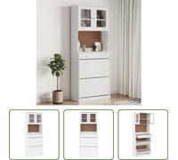 Mueble alto Living Store, modelo ALTA, blanco, 77x35x188 cm, fabricado en madera maciza de pino