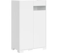 Aparador alto con 2 puertas, 70x35x110 cm, reflejo blanco brillo - Itamoby