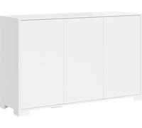 Mueble aparador con 3 puertas, dimensiones 130 x 40 x 83 cm, color blanco brillante Lumina