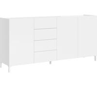 Mueble aparador con 3 puertas y 4 cajones, de 174 x 40 x 84 cm, color blanco brillante Solaria