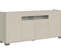 Mueble aparador con 4 puertas, dimensiones 174 x 40 x 81 cm, color: cachemira, acabado reflectante