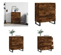 Mueble aparador de vidaXL, color roble ahumado, 60x35x70 cm, fabricado en material de madera. - Aparador - Aparadores - Estantería - Buffet
