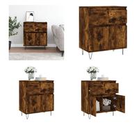 Mueble aparador de vidaXL, color roble ahumado, 60x35x70 cm, fabricado en material de madera. - Aparador - Aparadores - Cómoda - Buffet