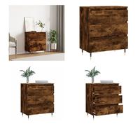 Mueble aparador de vidaXL, color roble ahumado, 60x35x70 cm, fabricado en material de madera. - Aparador - Aparadores - Estantería - Buffet