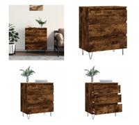 Mueble aparador de vidaXL, color roble ahumado, 60x35x70 cm, fabricado en material de madera. - Aparador - Aparadores - Estantería - Buffet