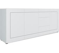 Mueble aparador Elios con 3 puertas y 3 cajones, dimensiones 200 x 40 x 83,5 cm, color blanco brillante