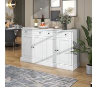 Mueble aparador grande Sweiko con 4 puertas y 2 cajones, moderno aparador tipo buffet para comedor y salón, 150 x 40 x 86 cm
