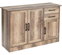 Mueble aparador independiente con 2 cajones, 3 puertas y 1 estante ajustable, color gris
