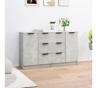 Mueble aparador "Living Store", 2 unidades, color gris cemento, 60 x 30 x 70 cm, material: tablero de madera