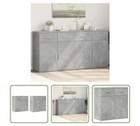 Mueble aparador "Living Store", 2 unidades, color gris cemento, 79 x 38 x 80 cm, material: tablero de partículas