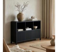 Mueble aparador "Lukkodso" con 3 puertas y 6 compartimentos, de 77 x 110 x 30 cm, color con efecto madera