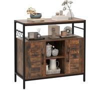 Mueble aparador - Mueble de apoyo - Armario de cocina - Buffet - Mueble de almacenamiento - Estilo industrial - Estantes ajustables