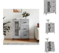 Mueble aparador vidaXL, color gris hormigón, 69,5 x 34 x 90 cm, material de madera, - Aparadores