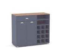 Mueble auxiliar almacenaje buffet cocina botellero asfeld color gris grafito 90x103x40 cm
