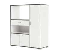 Mueble auxiliar cocina con almacenaje blanco y gris 90x107x40 cm