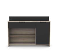 Mueble auxiliar microondas roble y negro 123x85x40 cm 85 cm