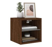 Mueble auxiliar sifly 2 estantes luz led marrón 30x30x28,5 cm