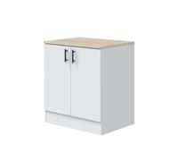 Mueble bajo de cocina kira para fregadero 2 puertas blanco 90x80x60 cm