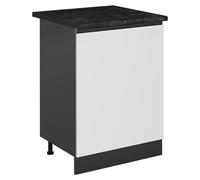 Mueble bajo de cocina Vicco R-Line Blanco/Antracita 60 cm con 1 puerta encimera Antracita, Model 72047