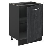 Mueble bajo de cocina Vicco R-Line Hormigón negro/Antracita 60 cm con 1 puerta sin encimera, Model 72062