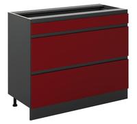 Mueble bajo de cocina Vicco R-Line Rojo/Antracita 100 cm sin encimera, Model 71563
