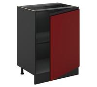 Mueble bajo de cocina Vicco R-Line Rojo/Antracita 60 cm con 1 puerta sin encimera, Model 72042