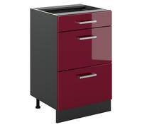 Mueble bajo de cocina Vicco R-Line Rojo de alto brillo/Antracita 50 cm sin encimera, Model 69850