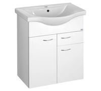 Mueble bajo de la serie Aqualine Keramia Fresh, con 1 cajón, dimensiones 60,6 x 74 x 34 cm, color blanco