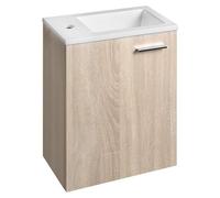 Mueble bajo de lavabo Aqualine ZOJA, con lavabo integrado, de 40x22 cm, acabado en roble plateado