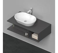 Mueble bajo de lavabo de consola Duravit D-Neo, suspendido, 1000x260x550mm, 1 compartimento abierto en el lado derecho, DE492904949, Color: Grafito Mate Decoración