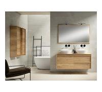 Mueble bajo de lavabo Línea 2 senos (An x Pr x Al: 120 x 45 x 50 cm, Roble Natural)