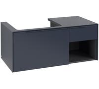 Mueble bajo de lavabo Subway 3.0 de Villeroy & Boch, iluminación LED, 2 extraíbles, lavabo a la izquierda, elemento de estantería abajo a la derecha, 1001x422,5x516mm, C572L2VQ, Color: Frente/carcasa: