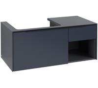 Mueble bajo de lavabo Subway 3.0 de Villeroy & Boch, iluminación LED, 2 extraíbles, lavabo a la izquierda, elemento de estantería abajo a la derecha, 1001x422,5x516mm, C572L1VQ, Color: Frente/cuerpo: 