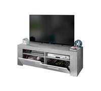 Habitdesign Mueble de Comedor Moderno, modulo TV Salon, Modelo Ambit, Acabado en Color Blanco Artik y Gris Cemento, Medidas: 120 cm (Ancho) x 40 cm (Alto) x 42 cm (Fondo)