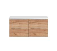 Mueble bajo lavabo 120 cm y encimera april madera y blanco