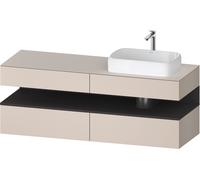 Mueble bajo lavabo Collection One de Duravit, 2 extraíbles, 2 cajones, corte a la derecha, 1600x550x600mm, nicho en grafito supermate, QA4778080910000, Color: Topo mate