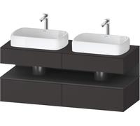 Mueble bajo lavabo consola Collection One de Duravit, 2 extraíbles, 2 cajones, 2 escotaduras, 1400x550x600mm, nicho grafito mate, QA4767049800000, Color: supermercado de grafito