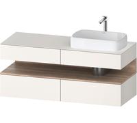 Mueble bajo lavabo consola Collection One de Duravit, 2 extraíbles, 2 cajones, recorte derecha, 1400x550x600mm, nicho roble jaspeado, QA4766055840000, Color: Supermatt blanco