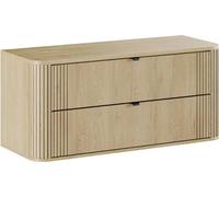 Mueble bajo lavabo de 120,4 cm, modelo Mila, con 4 cajones, en color roble claro