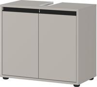 Mueble bajo lavabo de 63x55x34 cm, color gris piedra, con abertura para el sifón