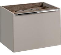 Mueble bajo lavabo de madera, color topo, con las siguientes dimensiones: 46 cm de alto x 60 cm de ancho x 45,6 cm de profundidad. Modelo: Rosario, color topo