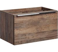 Mueble bajo lavabo de madera en roble Rosario, color marrón, con las siguientes dimensiones: 46 cm de alto x 80 cm de ancho x 45,6 cm de profundidad