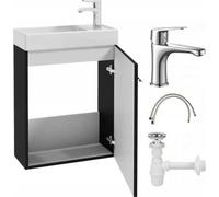 Mueble bajo lavabo DomoDomo, color , 50 x 70 x 21,3 cm – Mueble de baño con lavabo y grifo, juego de muebles para baño moderno, para colgar
