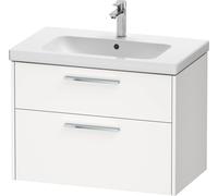 Mueble bajo lavabo Duravit D-Code, 1 extraíble, 1 cajón, 784x460mm, corte sifón, con tirador, DC4672010180000, Color: Cuerpo blanco mate, tirador cromado brillante