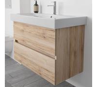 Mueble bajo lavabo Lodge de 85 cm con 2 cajones, compatible con lavabos Geberit iCon