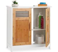 Mueble bajo lavabo, puertas de bambú, espacio para el sifón, 60x60x30 cm