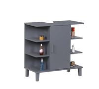 Relaxdays Armario bajo lavabo con estantes gris