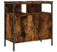 Mueble bajo lavabo, roble ahumado, 60x30x60 cm, material de madera